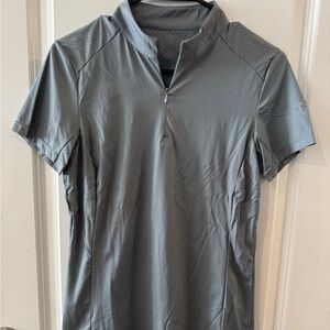 Free Ride Equestrian Sage Green 1/4 Zip Polo Shirt